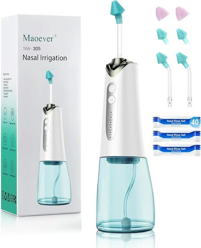 Sinus Cleaner Machine, Cordless Nasal Rinse Machine for Sinus Relief & Nasal Care, Electric Neti Pot Nasal Irrigation Sinus Rinse System Kit for Adult & Kid in Saudi Arabia