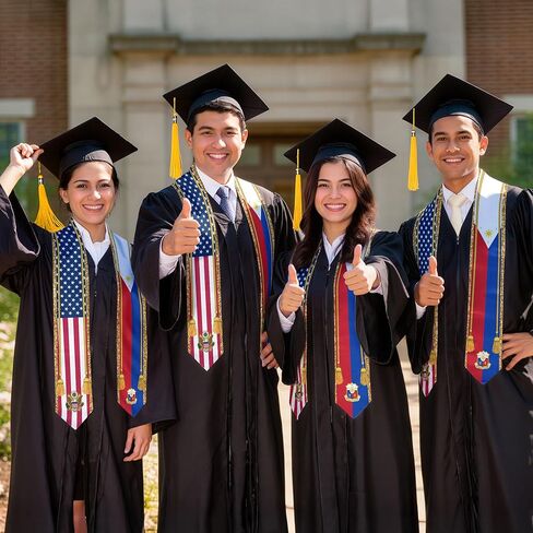 CHIARA CONTI11 Philippines American Flag Graduation Sash 2025, Filipinos Graduation Stole, Class of 2025 in Kuwait