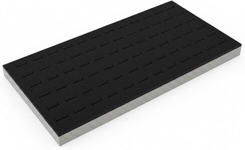 Novel Box Black Ring Display 72-Slots Foam 14.25x7.62x0.62 Inches - Ring Storage Foam to Hold Small & Large Rings/Cufflink - Fits in Glass Top Box for Better Display in Saudi Arabia
