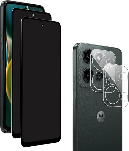 2+2 Privacy Screen Protector for Samsung Galaxy A13 4G/5G (2 Pack) Front Private Tempered Glass Screen Protector +(2 Pack) Camera Lens Protector, Anti-Scratch, [Anti-Spy] - Black in Kuwait