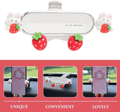 EXCEART Cellphone Car Holder Zodiac Rabbit Car Phone Holder Cute Bunny Phone Mount Air Vent Phone Holder Phone Bracket Mobile Phone Support Car Accessories for Auto Trunk Home Type A Cute Desk in Kuwait