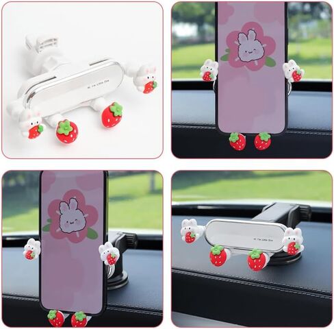 EXCEART Cellphone Car Holder Zodiac Rabbit Car Phone Holder Cute Bunny Phone Mount Air Vent Phone Holder Phone Bracket Mobile Phone Support Car Accessories for Auto Trunk Home Type A Cute Desk in Kuwait