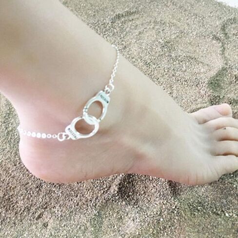 Handcuffs Ankle Bracelet Fashion Gold Anklet Chain Charm Foot Jewelry Summer Beach for Women in Kuwait