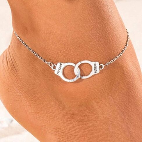 Handcuffs Ankle Bracelet Fashion Gold Anklet Chain Charm Foot Jewelry Summer Beach for Women in Kuwait