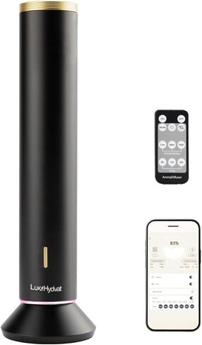 Wireless Essential Oil Diffuser: Smart Anti-Tip Aroma Diffuser with 3 Mist Modes, 1200 sq ft Coverage, Bluetooth Remote Control, Timer, Quiet Metal Body for Hotel Office Bedroom Large Home in Saudi Arabia