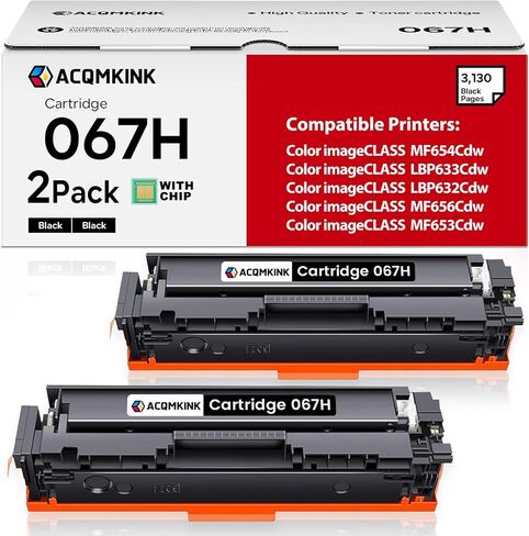 مجموعة خرطوشة حبر 067H 067 مكونة من 4 قطع بديلة لحبر الطابعة Canon 067 067H الملون imageCLASS MF656Cdw LBP633Cdw LBP632Cdw MF653Cdw MF654Cdw (1BK /1C/1M/1Y) in Kuwait