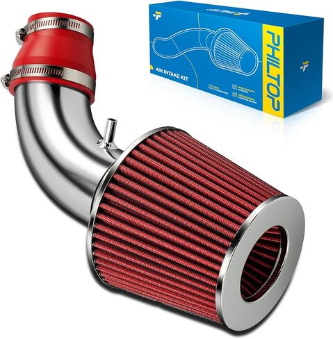 PHILTOP Cold Air Intake Red Tube Compatible With Chrysler PT Cruiser 2003-2009 2.4L, Chrysler PT Cruiser 2001-2002, Red in Kuwait