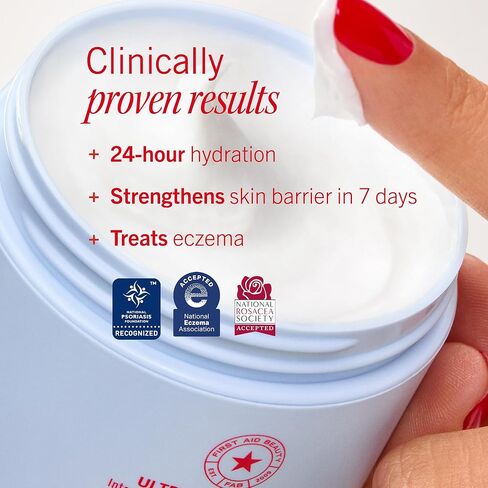 First Aid Beauty - Ultra Repair Cream, Intense Hydration Whipped Colloidal Oatmeal, Clinically Proven to Strengthen Skin Barrier in 7 Days + Helps Relieve Eczema, Luxury Moisturizer (6oz, 2ct) in Kuwait