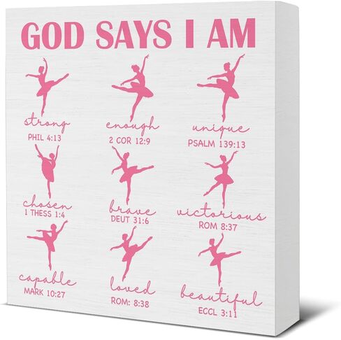 God Says I Am Princess Sign Positive Affirmation Wooden Sign Christian Inspirational Gifts for Kids Teen Girl Room Bedroom Dorm Home Shelf Bible Verse Decor 5 X 5 Inches in Kuwait