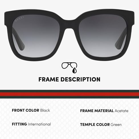 Gucci GG0034SN نساء مصمم نظارات شمسية مربعة: نظارات إطار مربعة مع عدسات غير مستقطبة - مثال على الرفاهية والأناقة in Saudi Arabia