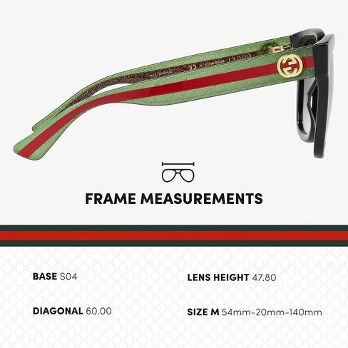 Gucci GG0034SN نساء مصمم نظارات شمسية مربعة: نظارات إطار مربعة مع عدسات غير مستقطبة - مثال على الرفاهية والأناقة in Saudi Arabia