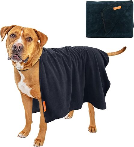 منشفة Drenched Dog™ Splash & Snuggle للكلاب بحجم XXL - ألياف دقيقة فائقة النعومة ماصة مع تقنية AquaGuard - مثالية للاستحمام والمشي الرطب والمغامرات المائية - في المنزل وأثناء التنقل - 31 بوصة × 47 بوصة - 5.6 أونصة in Saudi Arabia
