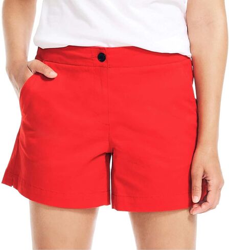 Nautica Womens Mid-Rise Cotton Shorts, Summer 5 Blue , Size 10 in Saudi Arabia