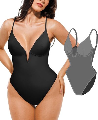 Popilush Tummy Control Swimsuits for Women Deep V Neck One Piece Shapewear Swimsuit Slimming Swimwear Built in Bra in Kuwait