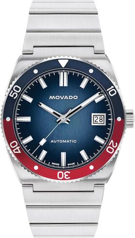Movado Heritage Ondoplan Men's Luxury Quartz Watch - Swiss Movement, Stainless Steel Bracelet, Water Resistance 50 Meters (5ATM) - Classic Timepiece - Gift for Him - 36mm in Saudi Arabia