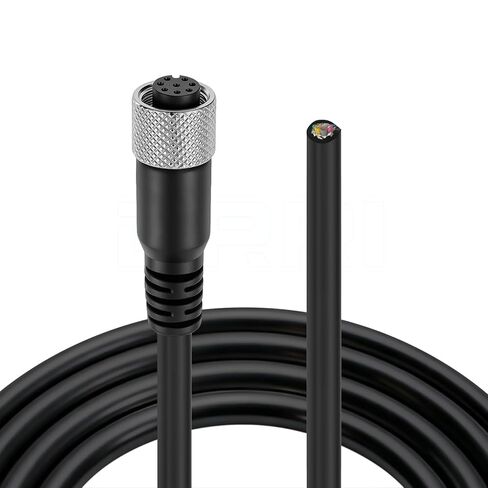 DRRI M12 8-Pins Female Sensor Connector to Fly Lead Waterproof Electrical Shield Cable for Automation Application 5M in Kuwait
