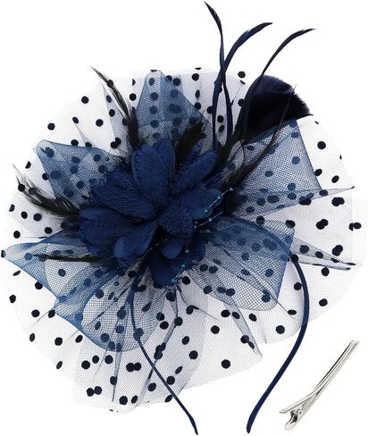 CAVETEE Fascinators Hat for Women Tea Party, Champagne Fascinators Flower Feathers Headband for Women in Kuwait
