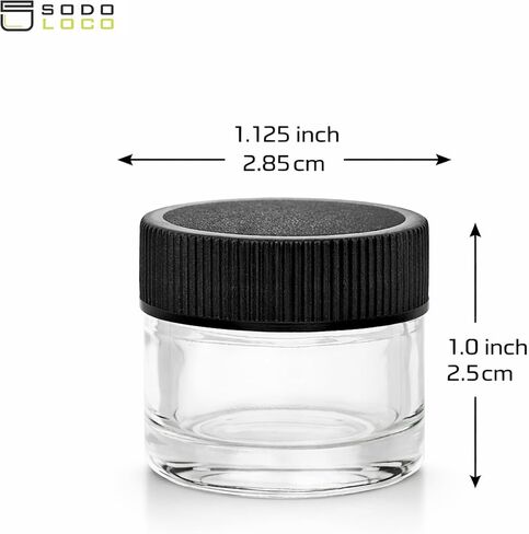 (200 Pack) 5ml Thick Glass Jars with Black Lids - Airtight Containers for Oil, Lip Balm, Wax, Cosmetics - Mini Refillable Jars Great for Travel, Samples, & More in Kuwait