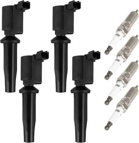 ECCPP UF621 4 ignition coils wilth 4 iridium Spark Plugs,for Ford Transit Connect 2.5L 2014-2020,for Fusion 2.5L 2010-2020,for Escape 2.5L 2009-2019,for C-Max 2.0L 2013-2018 UF621,610-00175 DG522 in Saudi Arabia