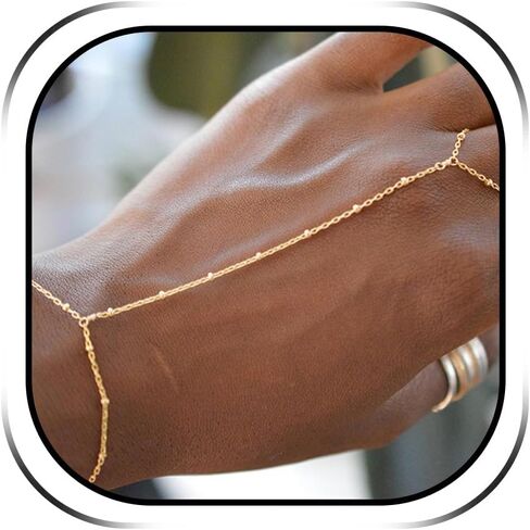 سوار سلسلة يدوية Dainty 14k الذهب الأساور للنساء إصبع سوار سوار اليد العصرية هدايا مجوهرات يدوية لذيذ in Saudi Arabia