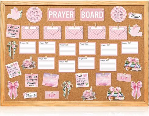 80 Pcs Prayer Board Kit for Christian Gift for Floral Mother's Day Gift Pray for Envelope Set Bible Verse Quotes Prayer Board Supplies DIY Wall Art for Living Room Office(Not Including Board) in Saudi Arabia