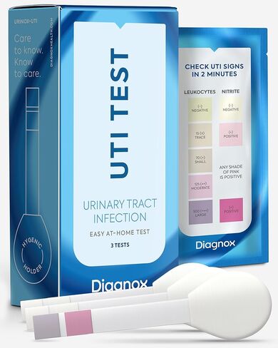 Diagnox UTI Test Strips for Women - Accurate Results in 2 Minutes, FSA/HSA Eligible - Urine Test Strips for Urinary Tract Infections, 25 Count in Kuwait