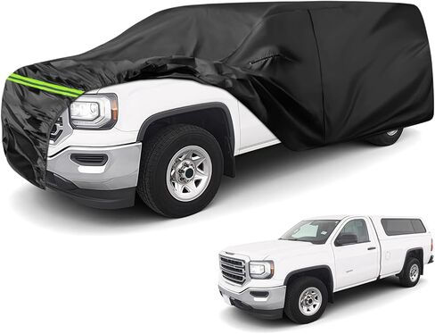 Waterproof Cover for Truck with Rear Topper, Replace for Ford F-Series,Chevy Silverado, Dodge Ram,CrewCab 6.5 ft, Heavy Duty Truck Cover with Door Zipper for Snow Rain Dust Protection (245 Inch) in Saudi Arabia