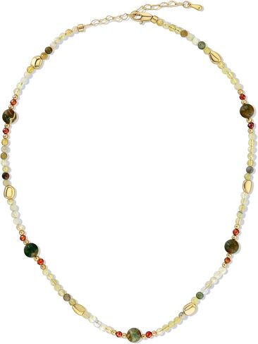 Gold Blue Green Enamel Bead Stone Healing FULLY ADJUSTABLE Statement Necklace Choker for Women by SNGIA, Colorful Beaded Acrylic Strand Tennis Trendy Bohemian Preppy Retro Handmade Jewelry Gifts, Multicolor Vintage Unique Cute Baroque Summer Beach Fashion in Kuwait