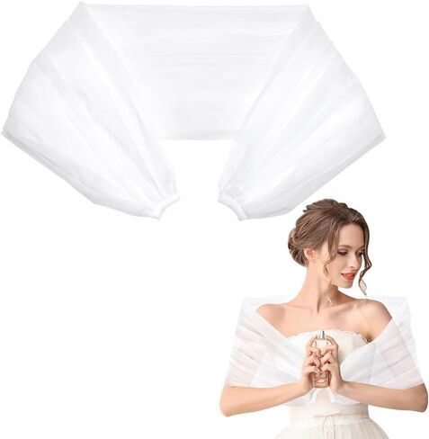 1 زوج الزفاف تول شال قابلة للانفصال الأشرطة تول تول قبالة الكتفين tulles الأشرطة الزفاف in Saudi Arabia