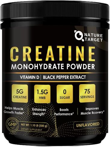 Micronized Creatine Monohydrate for Women and Men, Creatine Powder for Men-Women for Improve Performance and Strength, Support Muscle Growth and Workout Recovery, 6.5g per Servings, 75 Servings in Saudi Arabia