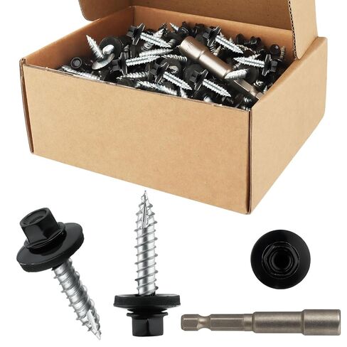 Metal Roofing Screws#10 × 1 Inch, 300Pcs Zinc Plated Hex Head Metal Roof Screws with Rubber Washers for Metal and Corrugated Roofing Panels (Hex Socket Included) in Kuwait