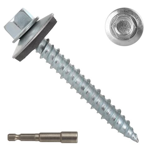 Metal Roofing Screws#10 × 1 Inch, 300Pcs Zinc Plated Hex Head Metal Roof Screws with Rubber Washers for Metal and Corrugated Roofing Panels (Hex Socket Included) in Kuwait
