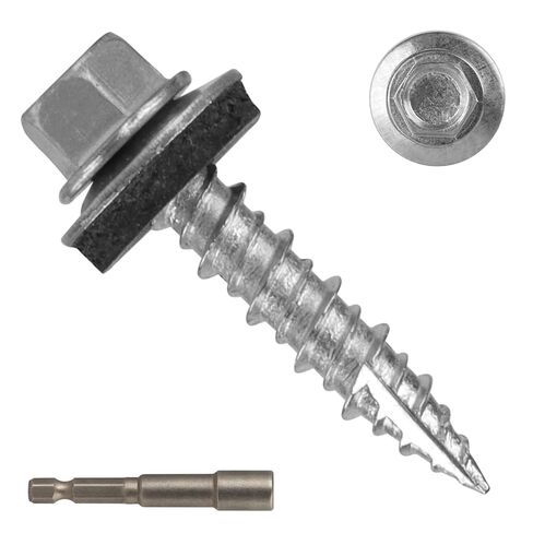 Metal Roofing Screws#10 × 1 Inch, 300Pcs Zinc Plated Hex Head Metal Roof Screws with Rubber Washers for Metal and Corrugated Roofing Panels (Hex Socket Included) in Kuwait