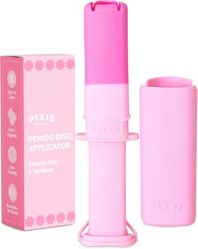Pixie Menstrual Disc & Disc Applicator Kit - No Metals or Toxins - 100% Medical-Grade Silicone - Best Period Disc Starter Kit - Inserts Like a Tampon - Proven to Become Successful Menstrual Disc User in Saudi Arabia