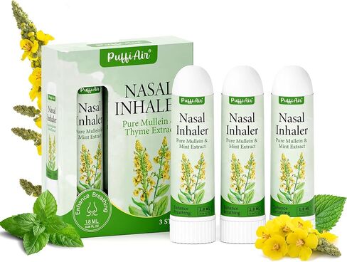 عصا الأنف (3 عبوة) 丨 خلاصة mullein والنعناع النقي 丨 تعزيز التركيز ، تقليل التعب والأنوف المرطحة الفورية in Kuwait