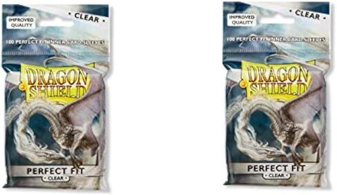 2 Packs Dragon Shield Inner Sleeve Clear Standard Size 100 ct Card Sleeves Individual Pack in Kuwait