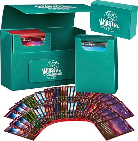 Monster Protectors Trading Card Double Deck Box with Self-locking Magnetic Closure - Blue (Fits Yugioh, Pokemon, Magic the Gathering Cards) in Kuwait