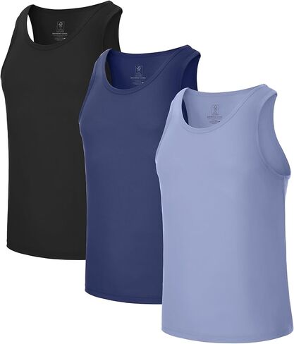 BAMBOO COOL Men's Tank Top Undershirts Moisture Wicking Breathable, Fitted Ruglar Fit T Shirts for Men 3 Pack in Saudi Arabia