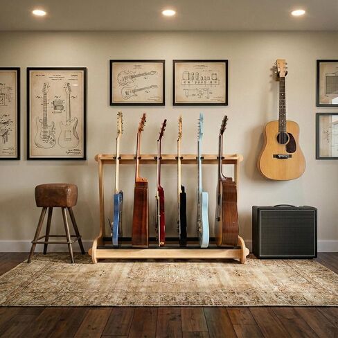 A&S Crafted Products The VersaRack Multi Guitar Case Stand | Holds Acoustic & Electric Cases | Made In U.S.A. in Kuwait