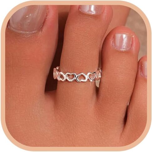 LOVECOM 925 Sterling Silver lotus Flower Toe Rings for Women Retro Adjustable Open Lotu Froral Hope Band Toe Ring Summer Beach Foot Birthday Jewelry Gifts for Mom Daughter in Saudi Arabia