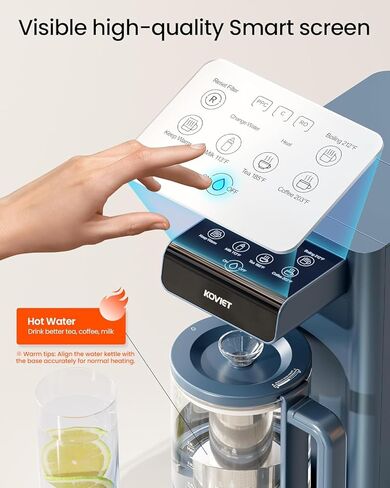 CF02 فلتر مياه بالتناضح العكسي ذو 10 مراحل، نظام تنقية المياه 6 في 1 للمياه الساخنة RO مع زجاجة قابلة للتسخين، نسبة نقية إلى التصريف 3:1، فلتر مياه محمول، أزرق in Kuwait