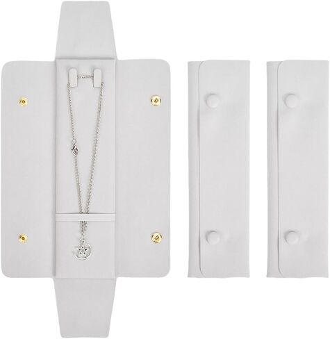 Gorgecraft 3pcs قلادة سفر سفر العلبة خالية من المجوهرات منظم كيس تخزين حقيبة قلادة لحضور الزفاف عيد الحب عيد الحب هدايا وصيفات الشرف القديمة 8.66 × 2.4 بوصة in Saudi Arabia