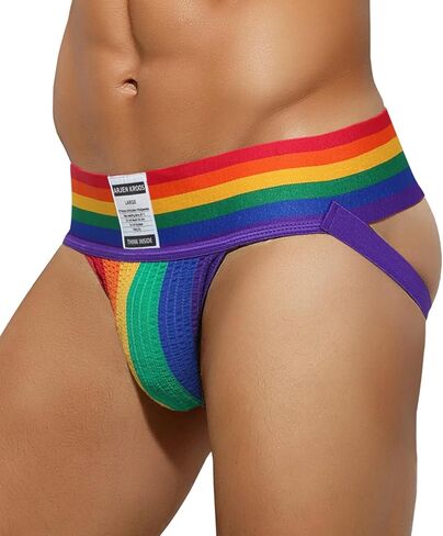 Arjen Kroos Men's Sexy Jockstrap Underwear Athletic Supporter,Rainbow-akK2149,Small in Saudi Arabia