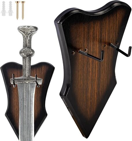 Lesnala 2Pcs Sword wall mount Wall mounted sword rack Single sword wall mount vertical Wall mounted general sword rack for Sword Axe Anime SwordStand Vertical Display and Decoration Sword Holder-Black in Saudi Arabia