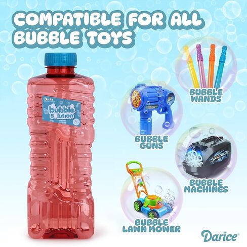 Bubble Play 2 Bottles 32 OZ Bubble Solution Refill - Large, Easy-Grip Bottles for Bubble Guns, Wands, Bubble Machines Refill Bottles (2 Pack) in Saudi Arabia
