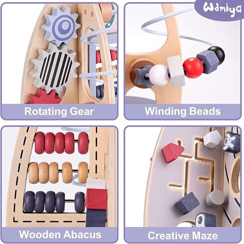 ألعاب مكعبات الأنشطة الخشبية من Wdmiya Space للأطفال، ألعاب مونتيسوري لهدايا عيد ميلاد للأولاد والبنات بعمر عام واحد، هدايا عيد ميلاد حسية وتعليمية، ألعاب لوحية مشغولة للأطفال من سن 6 إلى 18 شهرًا (صاروخ) in Kuwait