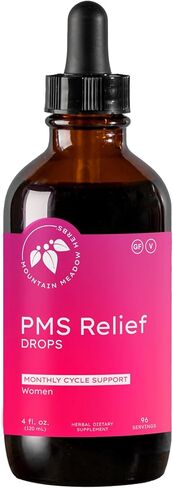 Mountain Meadow Herbs PMS Relief Drops | ملحق عشبي سائل لعدم الراحة في فترة الحيض | الدعم الهرموني لتشنجات PMS ، تقلبات الحالة المزاجية وحب الشباب مع Berry Tree Berry (Vitex) و Wild Yam 2oz in Kuwait