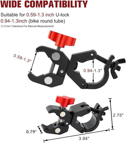 U Lock Holder/Clamp Bike Lock Holder Heavy Duty Bike Lock Mount All Metal Securely U Lock Mount Bike Lock Holder Mount, No Rattle, Ultra Quiet Ride in Kuwait
