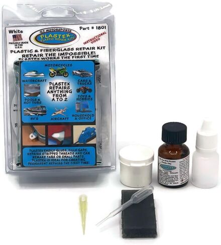 Plastex Plastic Repair Kits - Easily Glue, Repair or Remake Broken Plastic, Fiberglass, Wood & More!. (Standard White Kit) in Saudi Arabia