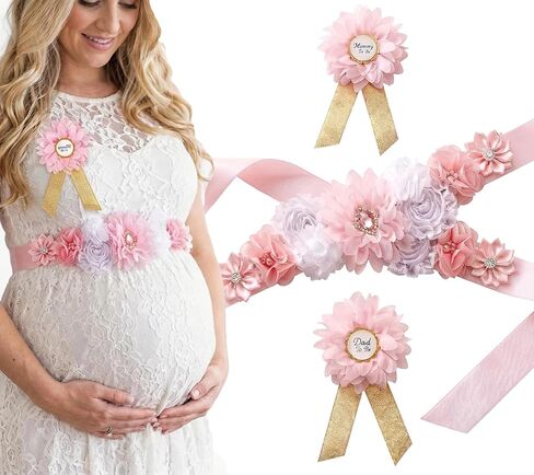 Mommy To Be Sash - Baby Shower Sash for Mommy Satin Ribbon Belly Band for Wedding Pregnant Baby Shower Party Photoshoot (Blue) in Kuwait